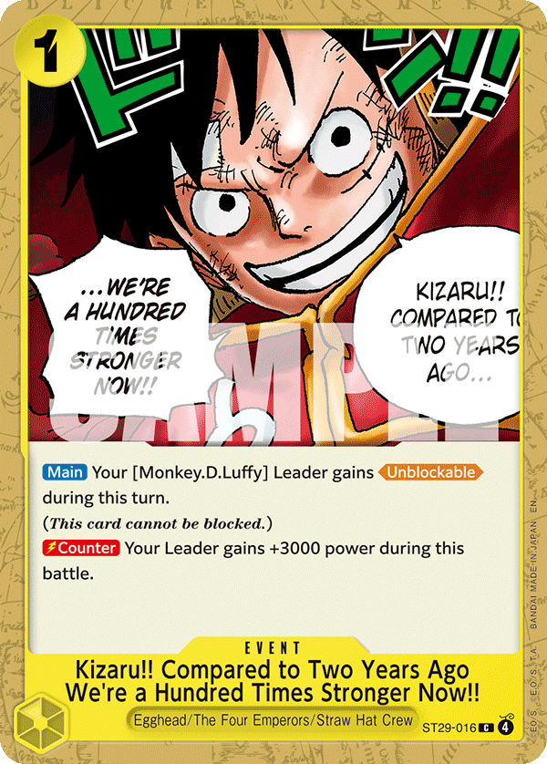 Carte Kizaru&nbsp;! Mon équipage et moi on est cent fois plus forts qu'il y a deux ans&nbsp;! ST29-016 Common — One Piece TCG ST-29 Starter Deck: Egghead (Bandai)