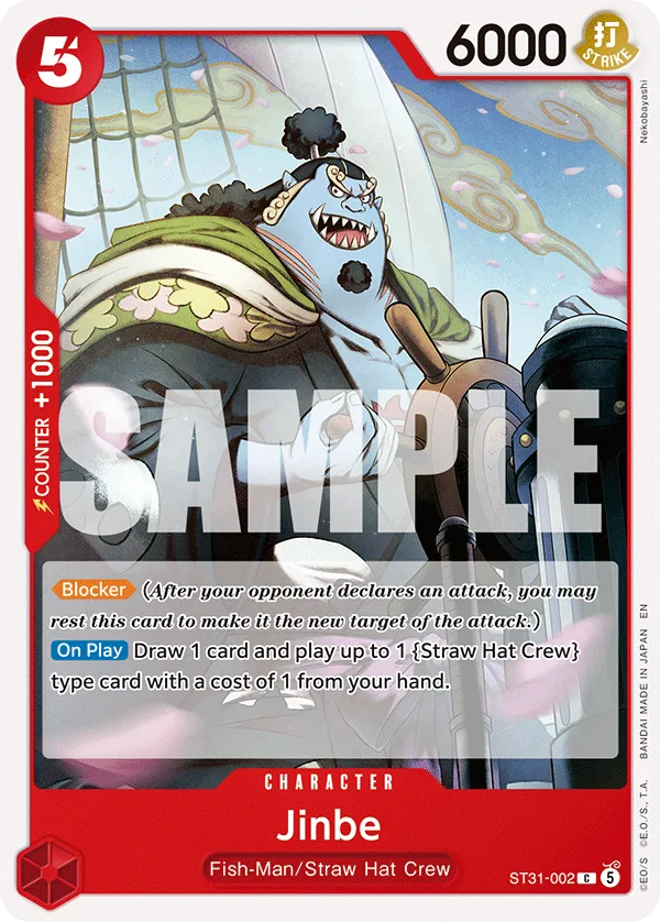 Carte Jinbe ST31-002 Common — One Piece TCG ST-31 STARTER DECK -RED Monkey.D.Luffy- (Bandai)