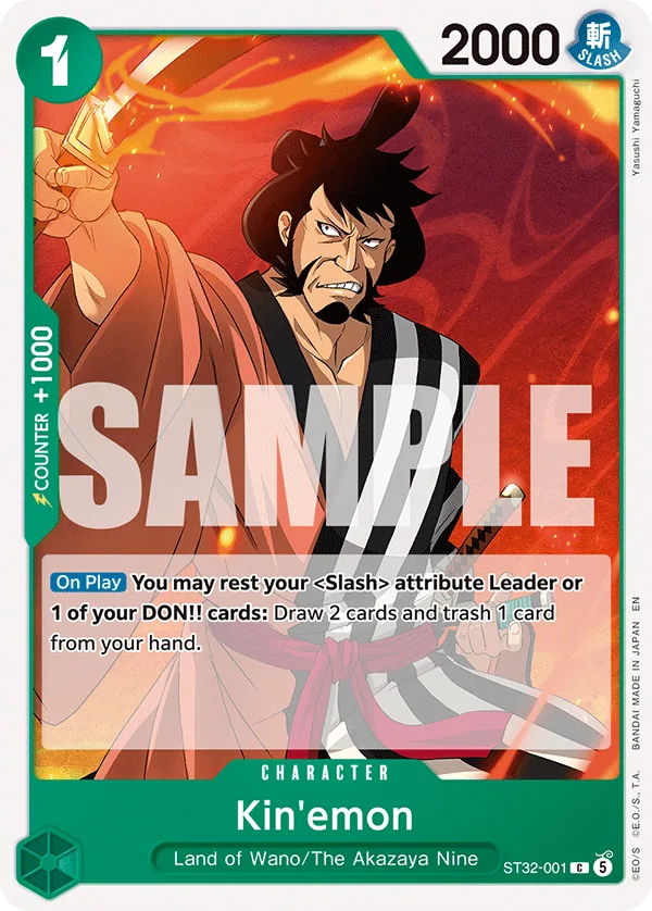 Carte Kinémon ST32-001 Common — One Piece TCG ST-32 STARTER DECK -GREEN Roronoa Zoro- (Bandai)