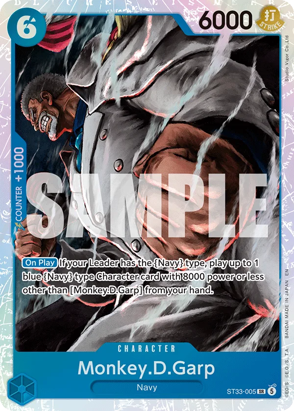 Carte Monkey D. Garp ST33-005 Super Rare — One Piece TCG ST-33 (Bandai)