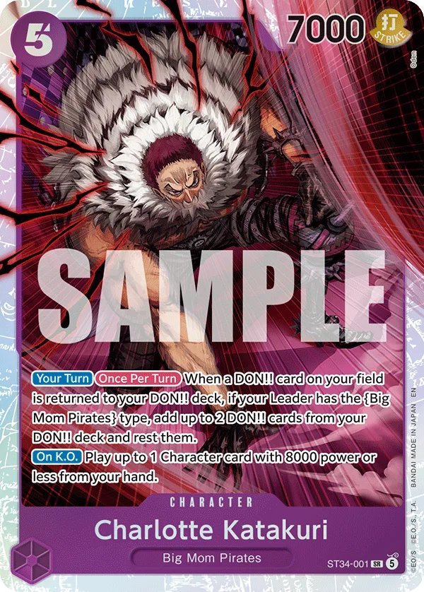 Carte Charlotte Katakuri ST34-001 Super Rare — One Piece TCG ST-34 (Bandai)