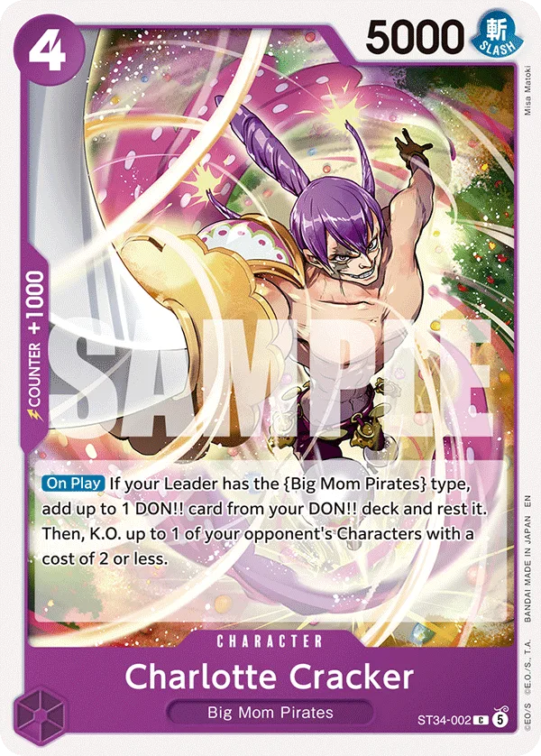 Carte Charlotte Cracker ST34-002 Common — One Piece TCG ST-34 (Bandai)