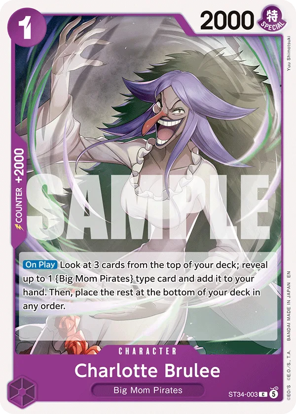 Carte Charlotte Brûlée ST34-003 Common — One Piece TCG ST-34 (Bandai)