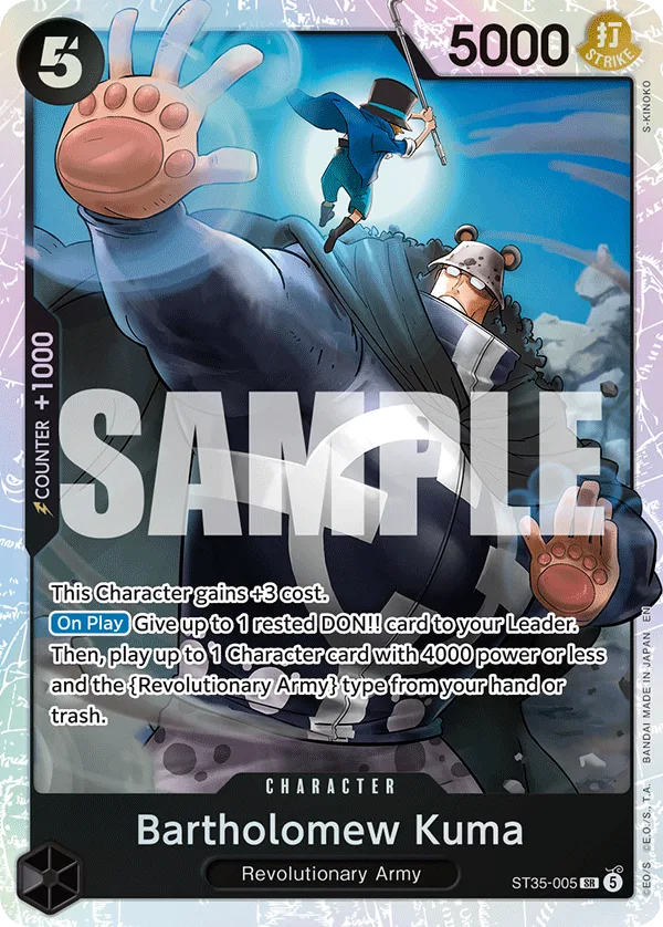 Carte Bartholomew Kuma ST35-005 Super Rare — One Piece TCG ST-35 (Bandai)