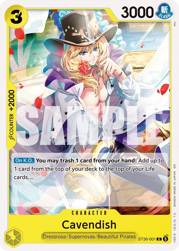 Carte Cavendish ST36-001 Common — One Piece TCG ST-36 (Bandai)