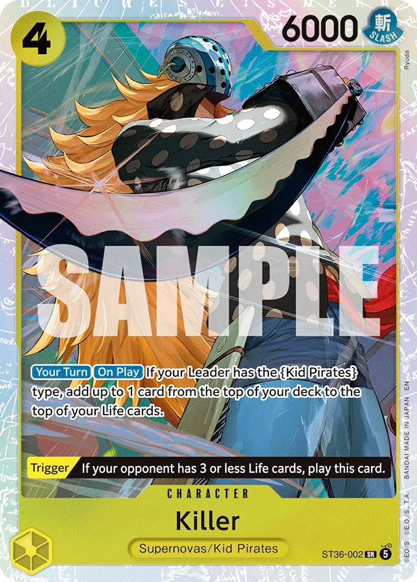 Carte Killer ST36-002 Super Rare — One Piece TCG ST-36 (Bandai)