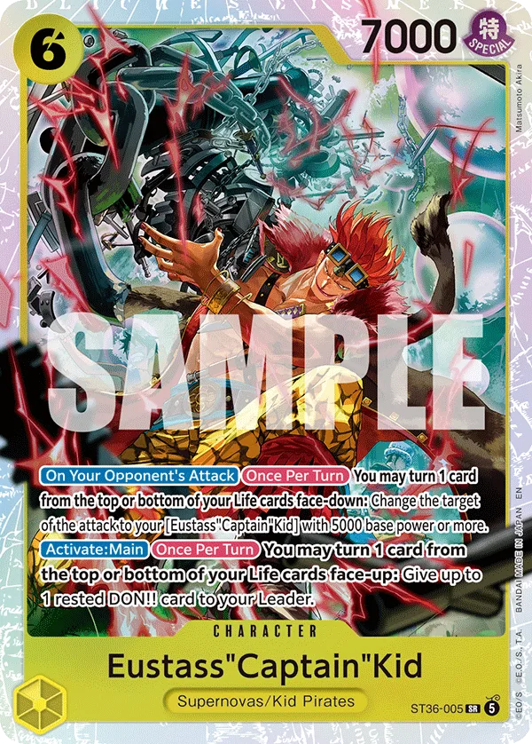 Carte Eustass "Captain" Kidd ST36-005 Super Rare — One Piece TCG ST-36 (Bandai)