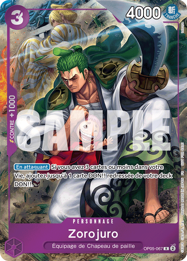 Carte Zorojuro OP05-067_anniv1fr Rare Alt Art — One Piece TCG OP-05 Awakening of the New Era (Bandai)