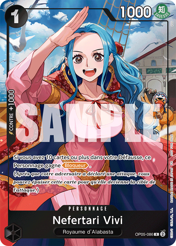 Carte Nefertari Vivi OP05-086_anniv1fr Rare Alt Art — One Piece TCG OP-05 Awakening of the New Era (Bandai)