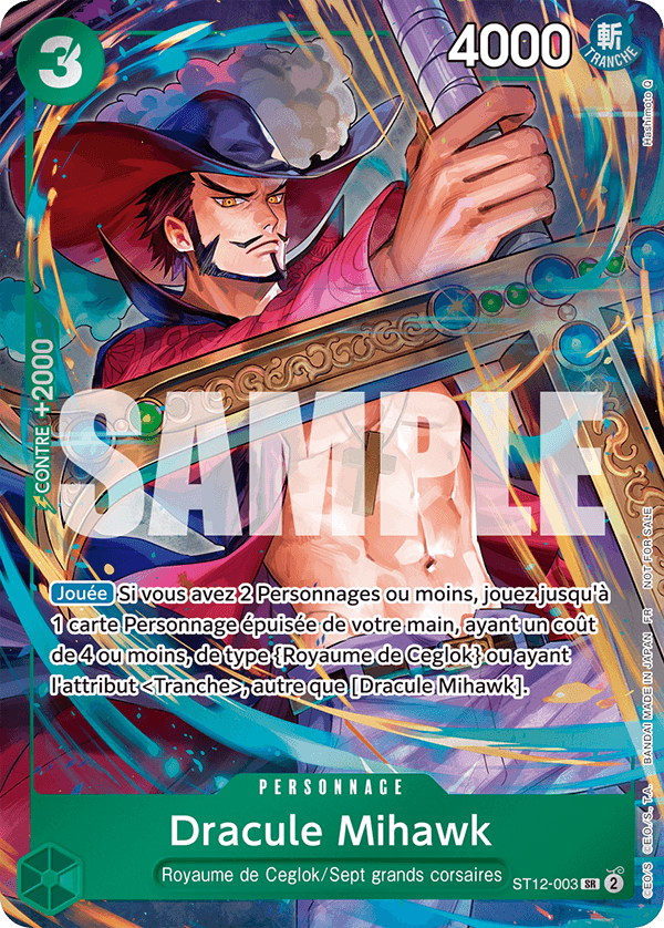 Carte Dracule Mihawk ST12-003_anniv1fr Super Rare Alt Art — One Piece TCG ST-12 Starter Deck: Zoro and Sanji (Bandai)