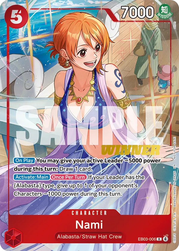Carte promo EB03-006 Nami du Heroines Battle Vol.2, version Winner réservée au vainqueur
