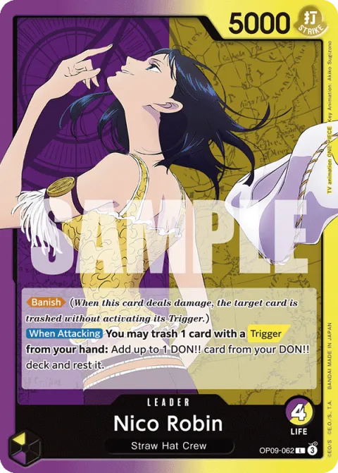 Carte Leader OP09-062 Nico Robin One Piece Card Game