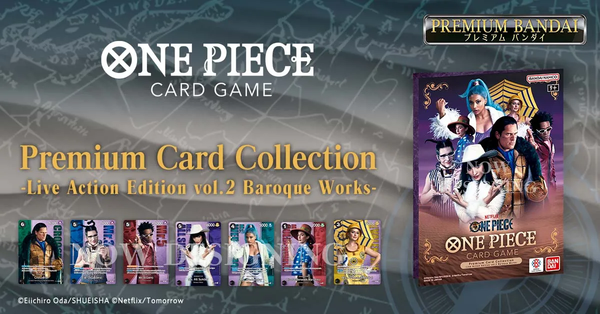 Visuel officiel de la Premium Card Collection Live Action Edition vol.2 Baroque Works, Crocodile et les agents de Baroque Works de la série Netflix One Piece