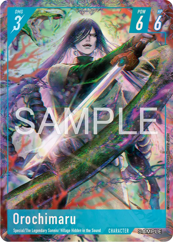 Carte Orochimaru du NARUTO CARD GAME, Sannin légendaire du village du Son