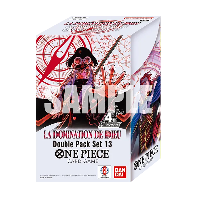 Coffret français Double Pack Set Vol.13 DP-13 La Domination de Dieu, deux boosters OP-18 et une carte DON!!, sortie le 20 novembre 2026