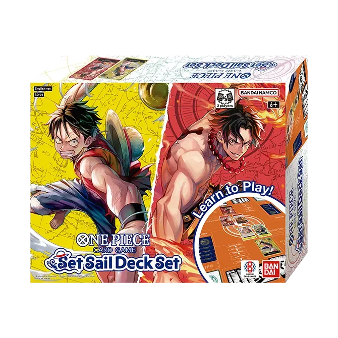Boîte du Set Sail Deck Set SD-01 One Piece Card Game avec Luffy et Ace