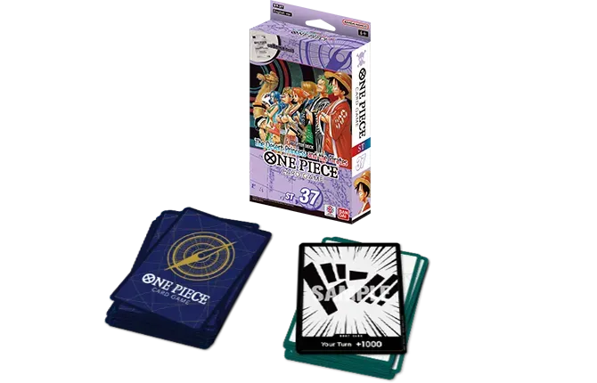 Contenu officiel du Starter Deck ST-37 One Piece : boîte, deck de cartes et cartes DON!!