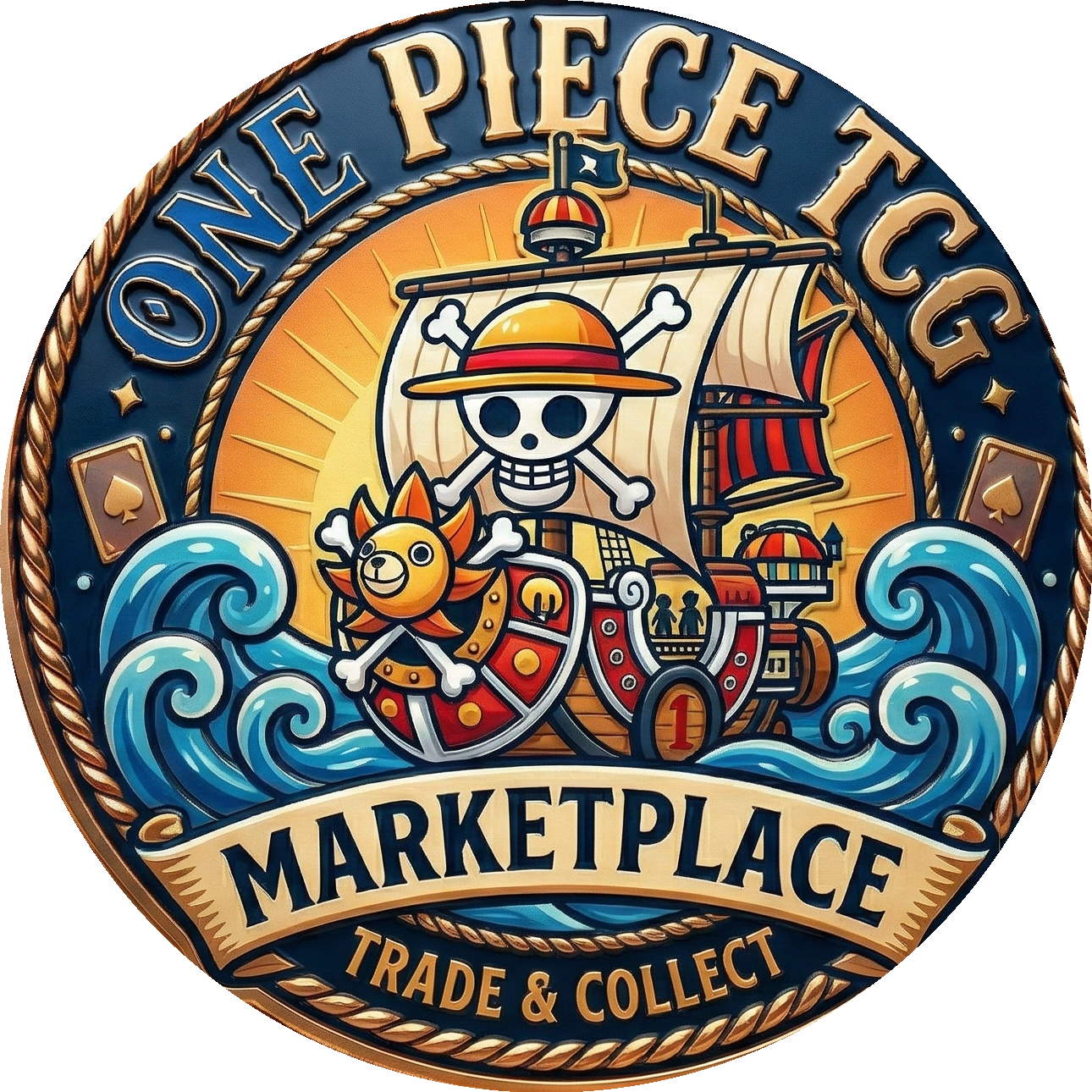 Logo OnePieceTCGMarket — Logo rond — fond transparent
